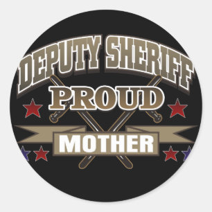 Pegatina Redonda Vice Sheriff Proud Mother