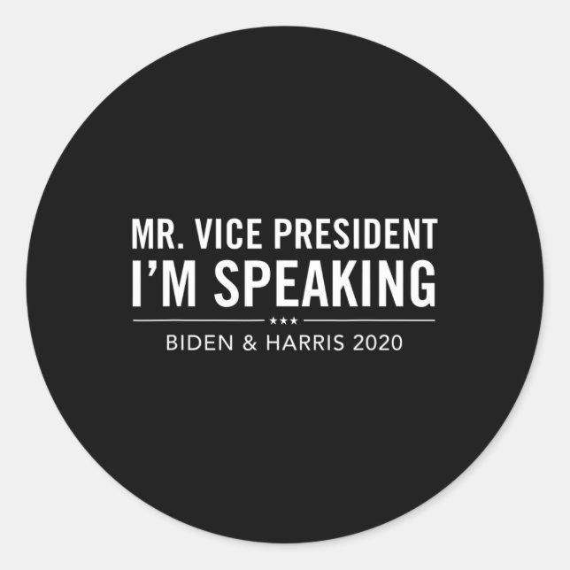 Pegatina Redonda Vicepresidente: Hablo con Kamala Har (Anverso)