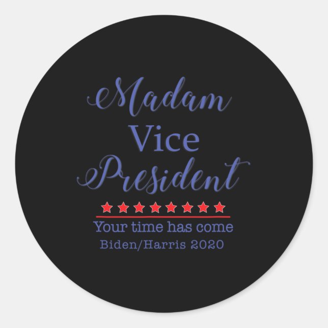 Pegatina Redonda Vicepresidente Kamala Harris (Anverso)