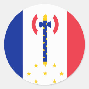 Pegatina Redonda Vichy, bandera de Francia
