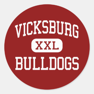 Pegatina Redonda Vicksburg - Bulldoges - High - Vicksburg Michigan