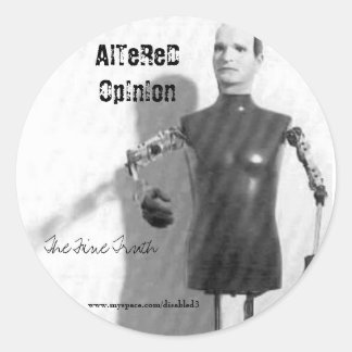 Pegatina Redonda vicodin, The Fine Truth, AlTeReD OpInIon, www.m..