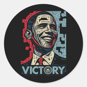Pegatina Redonda Victoria de Obama