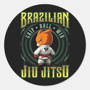 Pegatina Redonda Victoria en el roll de agarre de BJJ - Grappling J