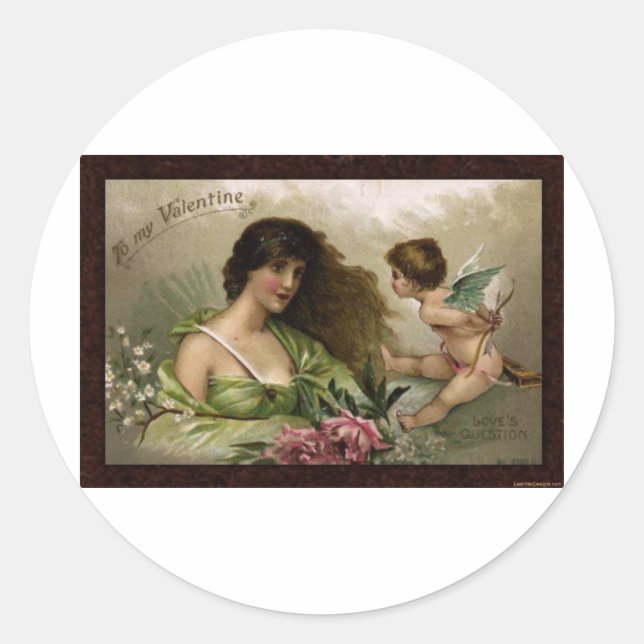 Pegatina Redonda Victoria para mis regalos de preguntas de amor de  (Anverso)
