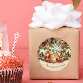Pegatina Redonda Victorian Yuletide Treasures Collage