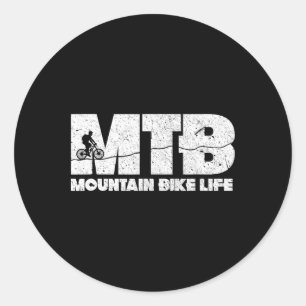 Pegatina Redonda Vida de bicicleta de montaña Mtb en bicicleta Cicl
