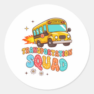 Pegatina Redonda Vida de conductor de autobús escolar Transporte de