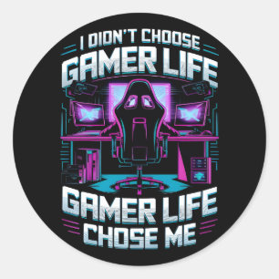 Pegatina Redonda Vida de juegos elegir