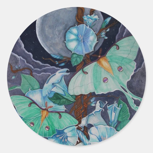 Pegatina Redonda Vida de la luna (Anverso)