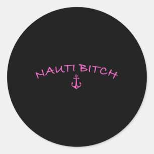 Pegatina Redonda Vida de lago Nauti Boating Beach Bum Wake Life par