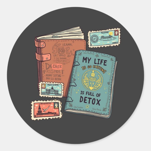 Pegatina Redonda Vida de salida (Anverso)