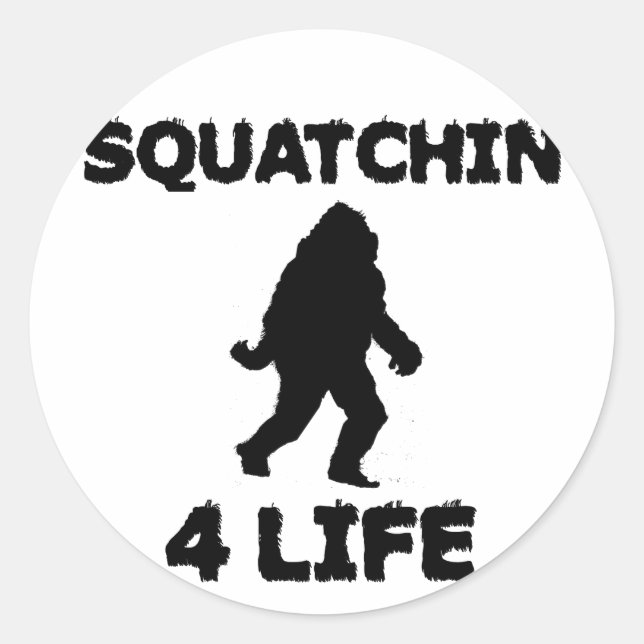 Pegatina Redonda Vida de Squatchin 4 (Anverso)