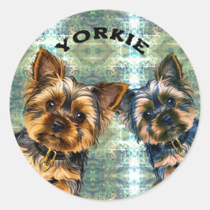 Pegatina Redonda Vida de Yorkie