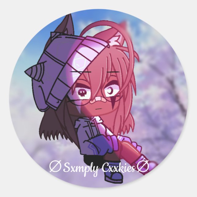Pegatina Redonda Vida gacha - Sxmply Cxkies (Anverso)