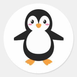 Pegatina Redonda Vida pingüina