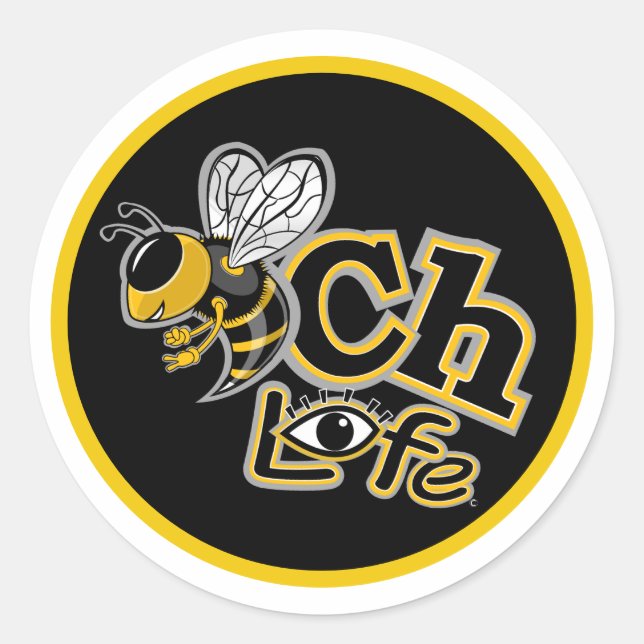 Pegatina Redonda Vida playera (Anverso)