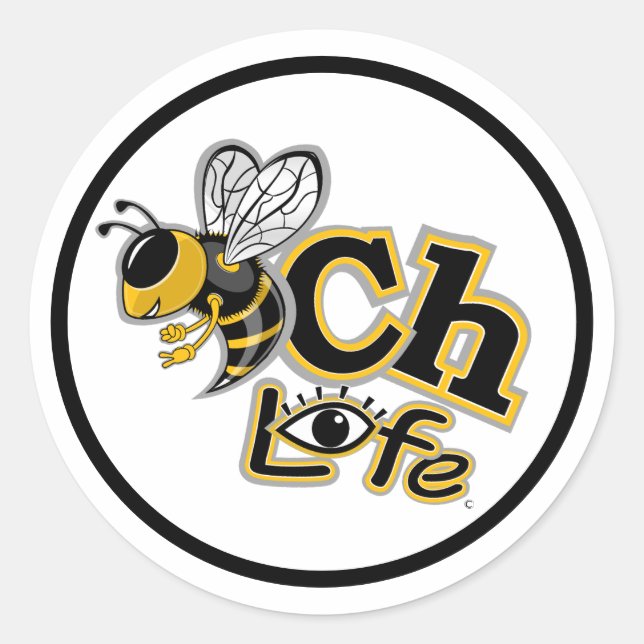 Pegatina Redonda Vida playera (Anverso)