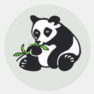 Pegatina Redonda Vida silvestre - Cute oso PANDA - Conservación - C