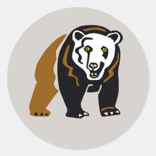 Pegatina Redonda Vida silvestre - Guay Grizzly BEAR - Animal lover