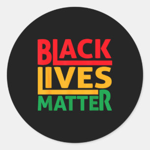 Pegatina Redonda Vidas Negras Blm Derechos Humanos Mes de la Histor