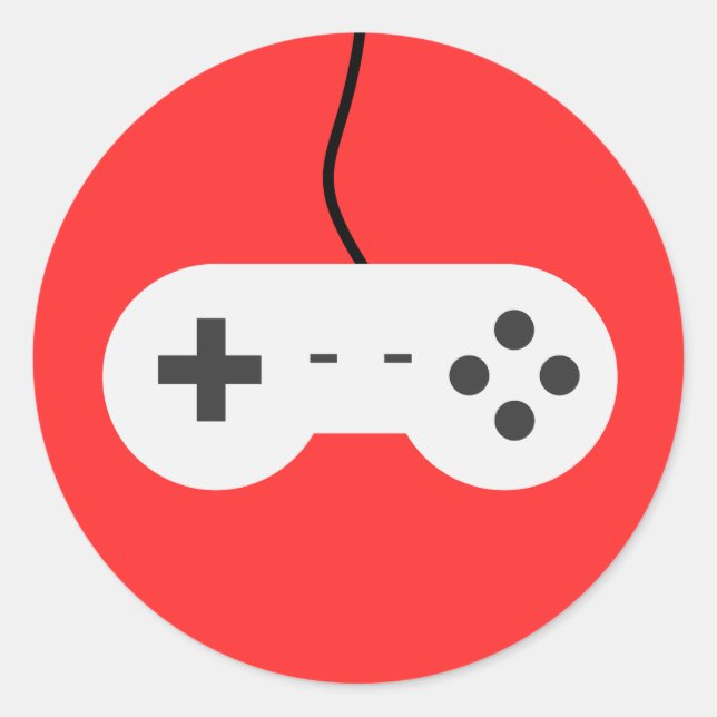 Pegatina Redonda Video Game Controller Icon Adesivo (Anverso)