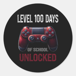 Pegatina Redonda Videojuego 100 días de escuela 100 días