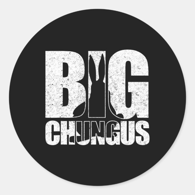 Pegatina Redonda Videojuego de Chungus Meme Retro de Videojuego con (Anverso)