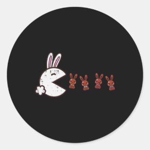 Pegatina Redonda Videojuego de Pascua Comer conejitos Niños Juguete