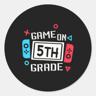 Pegatina Redonda Videojuego en el equipo divertido de quinto grado