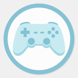 Pegatina Redonda Videojuego | Fiesta de jugadores | Controlador de