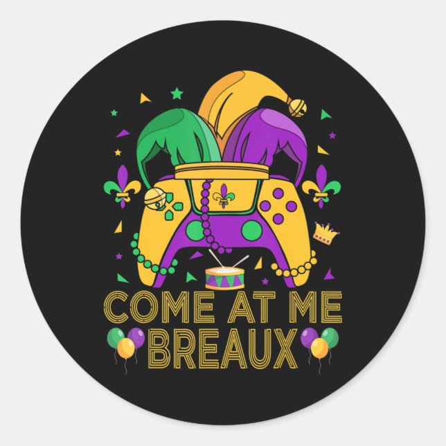 Pegatina Redonda Videojuego Mardi Gras Carnival Costume Conteo (Anverso)