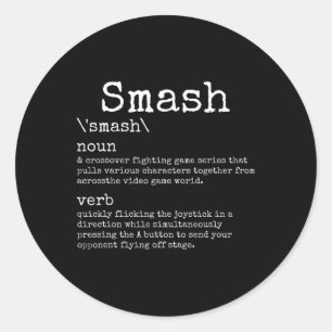 Pegatina Redonda Videojuegos Smash Definition Funny Video Game Game