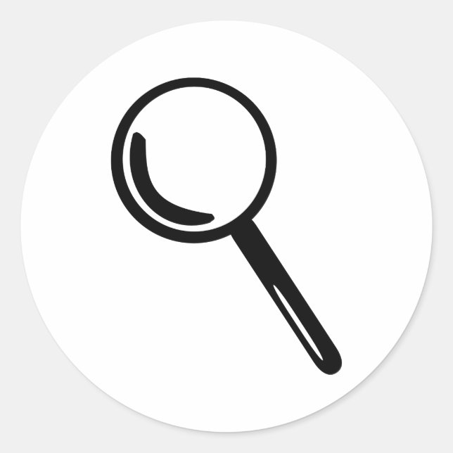 Pegatina Redonda Vidrio de aumento (Anverso)