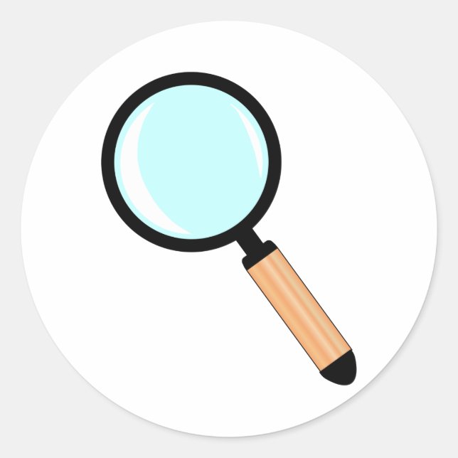 Pegatina Redonda Vidrio de aumento de estilo personalizado (Anverso)