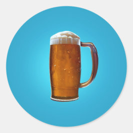 Pegatina Redonda Vidrio de cerveza
