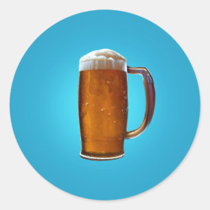 Pegatina Redonda Vidrio de cerveza