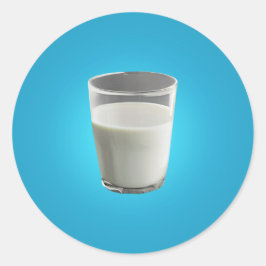 Pegatina Redonda Vidrio de la leche