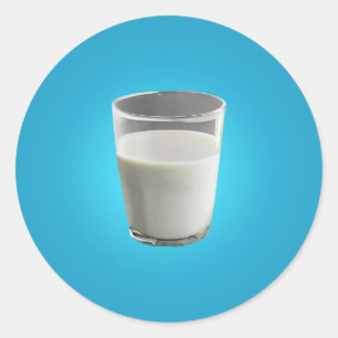 Pegatina Redonda Vidrio de la leche