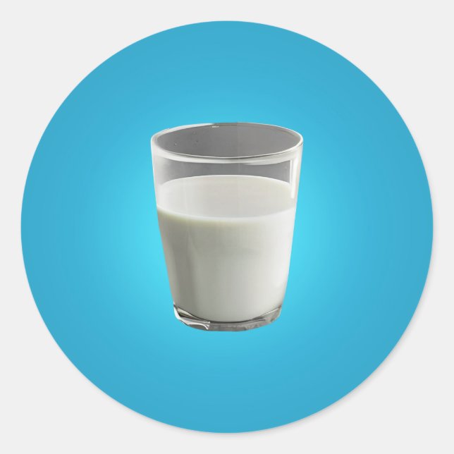 Pegatina Redonda Vidrio de la leche (Anverso)