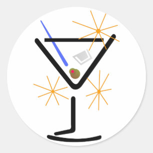 Pegatina Redonda Vidrio de Martini