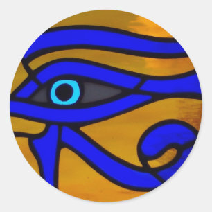 Pegatina Redonda Vidrio manchado "Ojo de Horus"