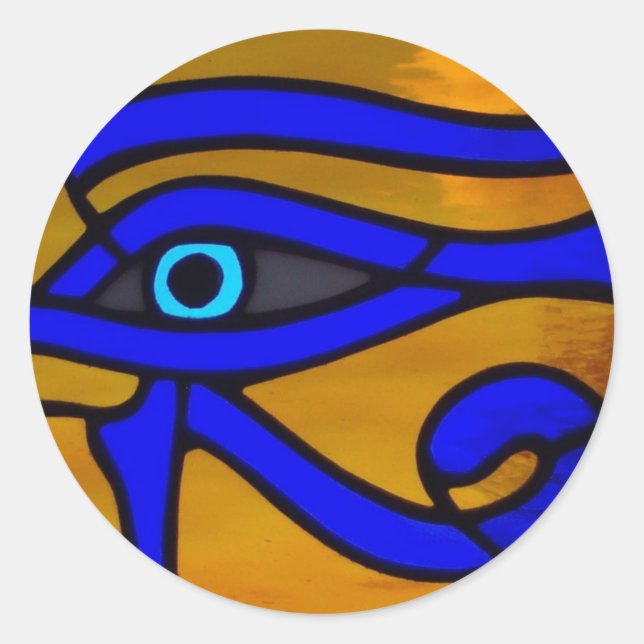 Pegatina Redonda Vidrio manchado "Ojo de Horus" (Anverso)