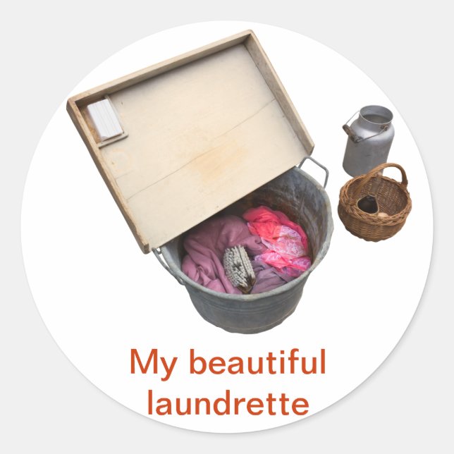 Pegatina Redonda vieja bañera de hidromasaje (Anverso)