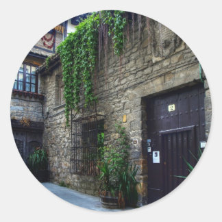 Pegatina Redonda Vieja mansión