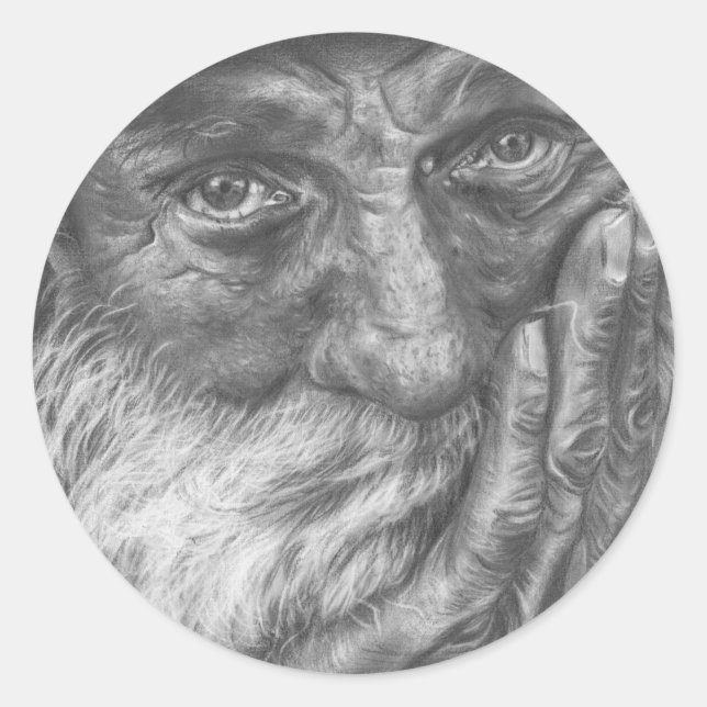 Pegatina Redonda Viejo (Anverso)