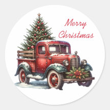 Viejo Camión Rojo Vintage Navidades