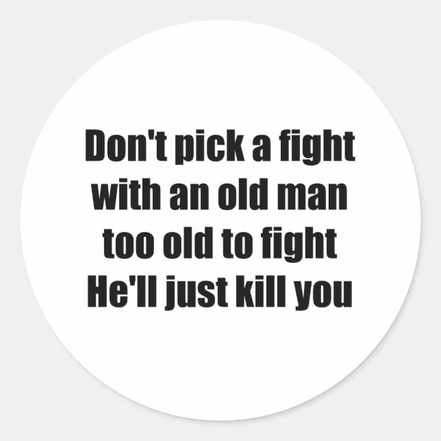 Pegatina Redonda Viejo hombre (Anverso)