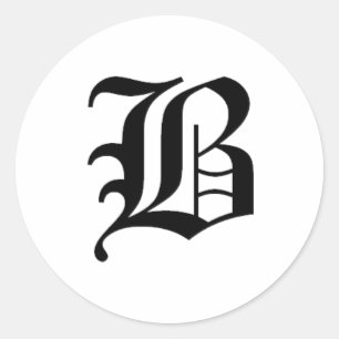 Pegatina Redonda viejo inglés del B-texto