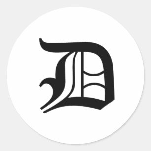 Pegatina Redonda viejo inglés del D-texto